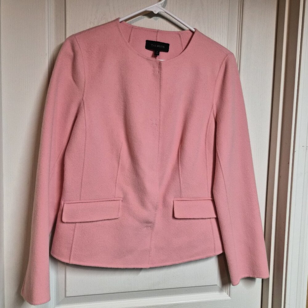 Talbots Wool Blend Blazer Petal Blush Dusty Peony Pink Size S Classic Chic